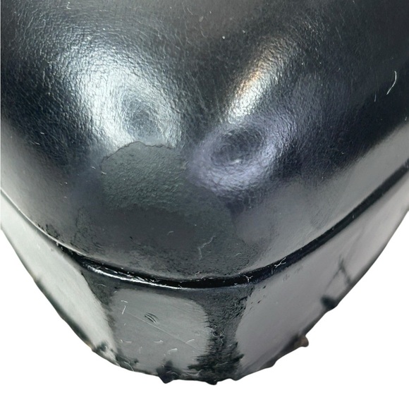 Gucci black leather and suede platform ankle shoe bootie size 8.5 38.5 Back Zip - Picture 5 of 11